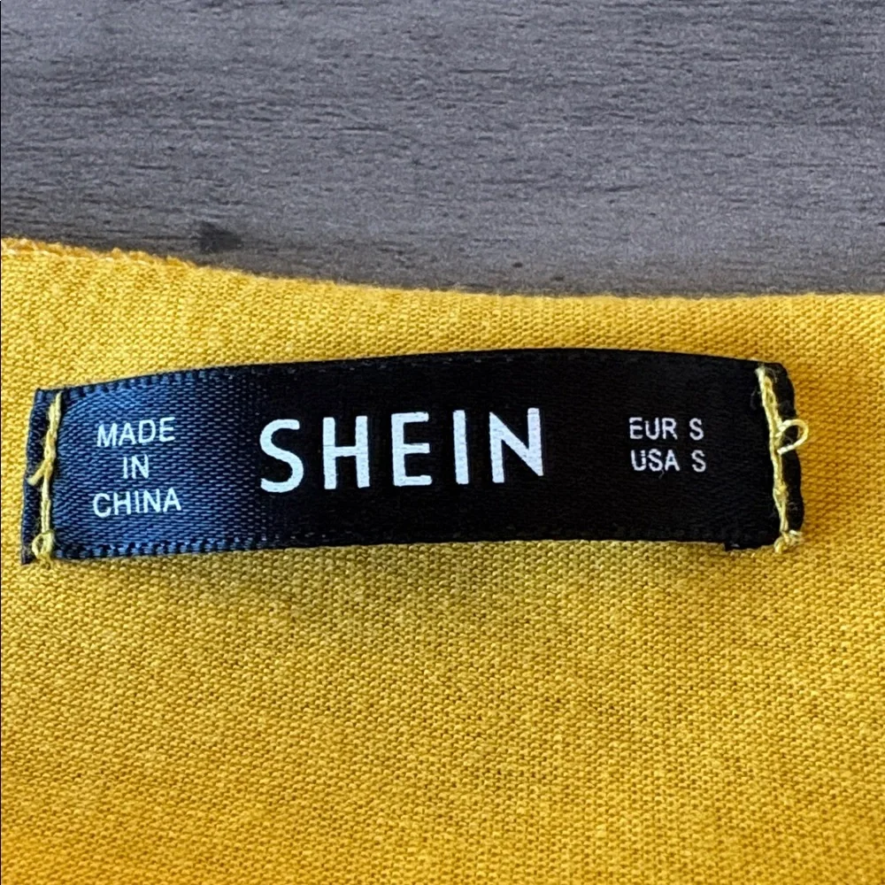 SHEIN Long Sleeve Yellow Top Size Small - Picture 5 of 8
